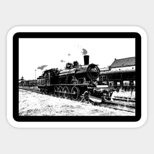 Riding the Rails - Vintage Steam Train Sticker